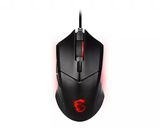 MSI CLUTCH GM08 Optical Gaming Mouse '4200 DPI Optical Sensor, 6 Programmable button, Symmetrical design, Durable switch with 10+ Million Clicks, Weight Adjustable, Red LED'