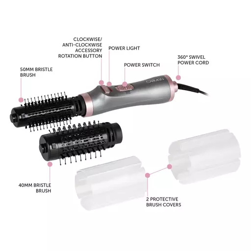 Rotating styler outlet brush