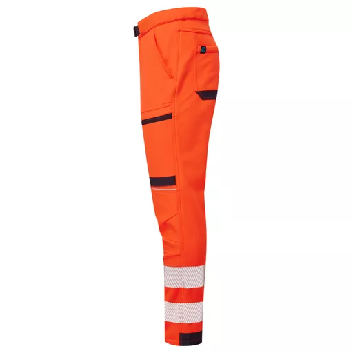 SYH-402-System-Hi-Vis-Orange-Navy-Eco-Stretch-Softshell-Trousers-Left With Segmented Tape.png