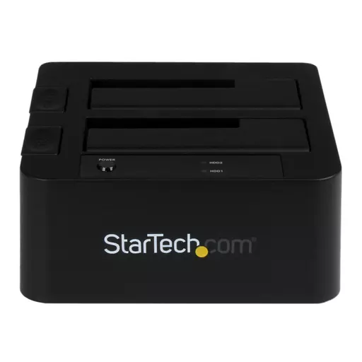 StarTech.com Dual-Bay USB 3.0 / eSATA to SATA Hard Drive Docking Station, USB Hard Drive Dock, External 2.5/3.5" SATA I/II/III SSD/HDD Docking Station, Hot-Swap Hard Drive Bays, Top-Loading