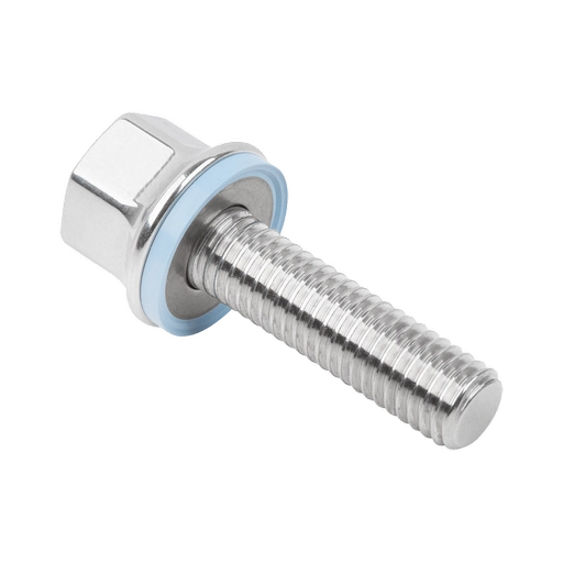 316 Stainless Steel Hex Head Screw With Fluoroprene XP 45 (Blue) Seal