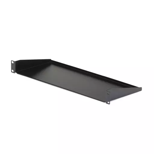 StarTech.com 1U Server Rack Shelf - Universal Rack Mount Cantilever Shelf for 19" Network Equipment Rack & Cabinet - Heavy Duty Steel – Weight Capacity 33lb/15kg - 7" Deep Tray, Black