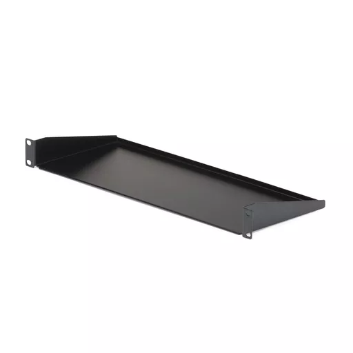 StarTech.com 1U Server Rack Shelf - Universal Rack Mount Cantilever Shelf for 19" Network Equipment Rack & Cabinet - Heavy Duty Steel – Weight Capacity 33lb/15kg - 7" Deep Tray, Black