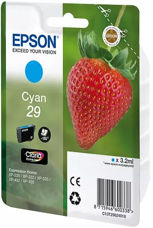 Epson C13T29824010/29 Ink cartridge cyan, 180 pages 3.2ml for Epson XP 235/335