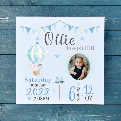 Personalised New Baby Boy Keepsake Memory Box