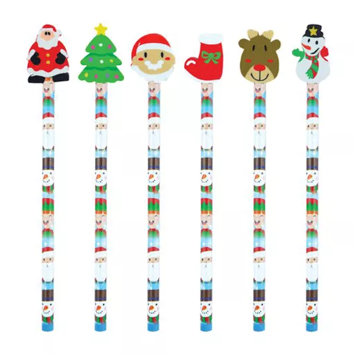 Christmas Pencil with Eraser Pk 24