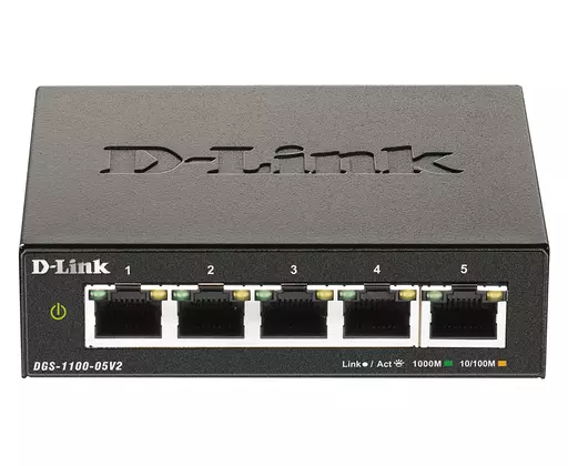 D-Link DGS-1100-05V2 network switch Managed L2 Gigabit Ethernet (10/100/1000) Black