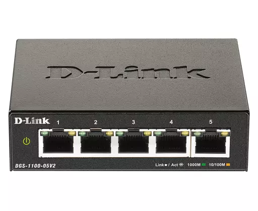 D-Link DGS-1100-05V2 network switch Managed L2 Gigabit Ethernet (10/100/1000) Black