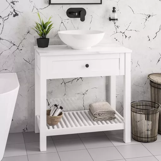 Hardwick 80CM Floor Standing Washstand - Matt White