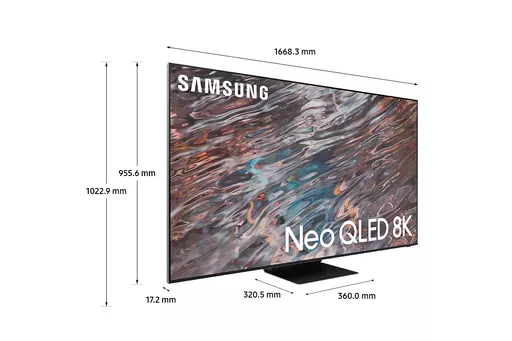 Samsung QE75QN800AT 190.5 cm (75") 8K Ultra HD Smart TV Wi-Fi Stainless steel