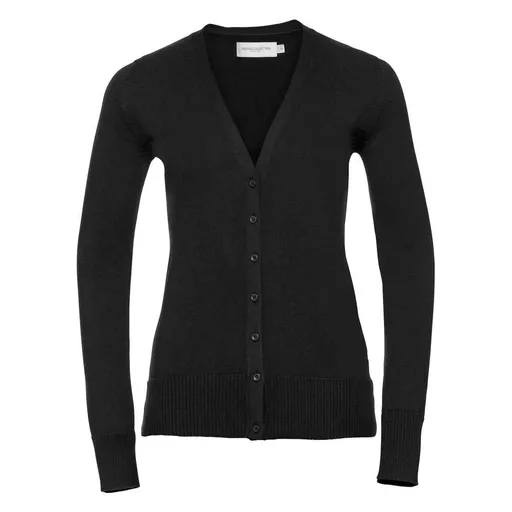 Russell Collection Ladies Cotton Acrylic V Neck Cardigan