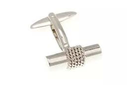 Rope & Tube Silver Plated Cufflinks