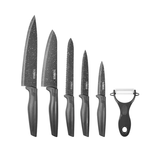 6pce Stone Coated Knife Set