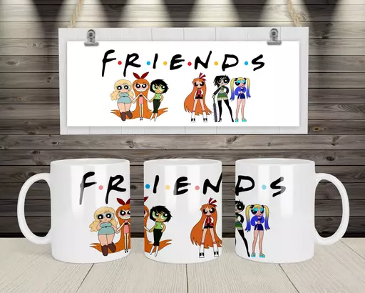 Personalised PowerPuff Mug For Friends - Add Names