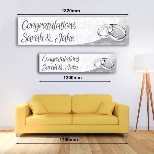 Personalised Banner - Wedding Banner Silver