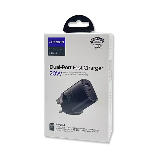 Joyroom - L-QP2011 20W Dual-Port Fast Charger Plug (Black)