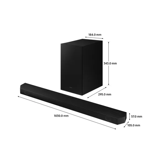 Samsung HW-Q600B/XU soundbar speaker Black 3.1.2 channels 320 W