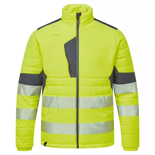 System Hi Vis Eco Two Tone Yellow Thermal Baffle Jacket