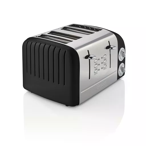 4 Slice Retro Toaster - Black