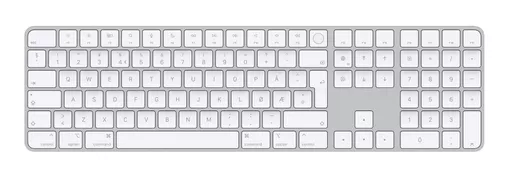 Apple Magic keyboard USB + Bluetooth Norwegian Aluminium, White