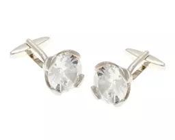 Clear Crystal Headlamp Cufflinks (2)