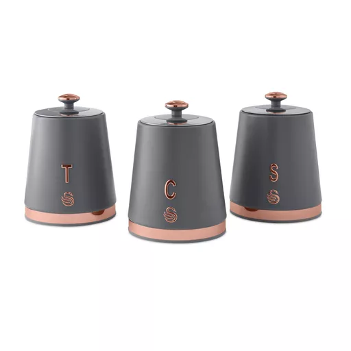 Set of 3 Canisters Grey