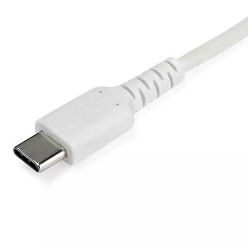 StarTech.com 2m USB C Charging Cable - Durable Fast Charge & Sync USB 2.0 Type C to USB C Laptop Charger Cord - TPE Jacket Aramid Fiber M/M 60W White - Samsung S10 S20 iPad Pro MS Surface