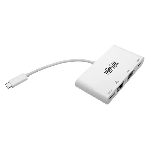 Tripp Lite U444-06N-HV4GU USB-C Multiport Adapter - 4K HDMI, VGA, USB-A, GbE, HDCP, White