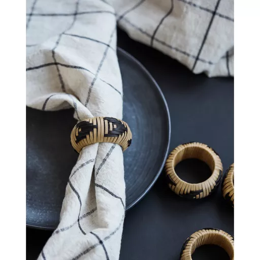 Napkin rings, Bam, Nature/Black