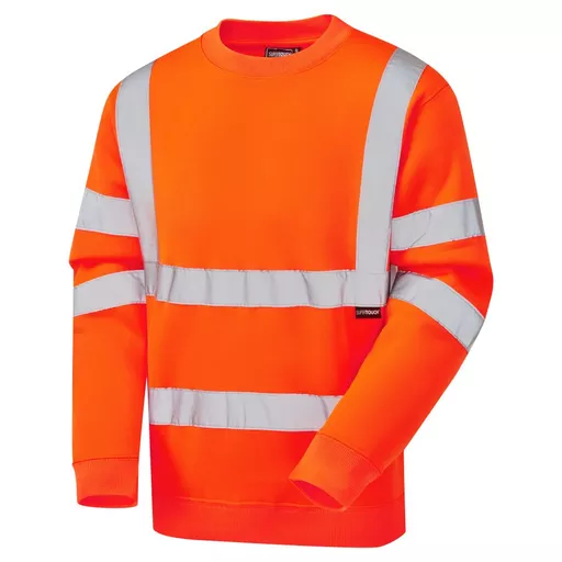 Supertouch Hi Vis Orange Crew Neck Sweatshirt