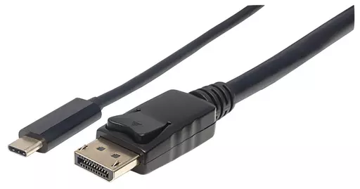 Manhattan USB-C to DisplayPort Cable, 4K@60Hz, 1m, Male to Male, Black, Equivalent to CDP2DP1MBD, Three Year Warranty, Polybag