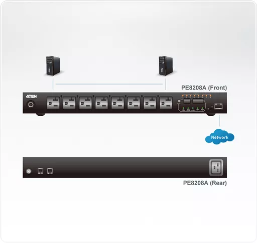 ATEN PE8208G power distribution unit (PDU) 8 AC outlet(s) 1U Black