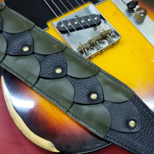 GS92 dark green and black guitar strap103203.jpg