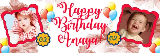 Personalised Age Birthday Banner - Upload pictures