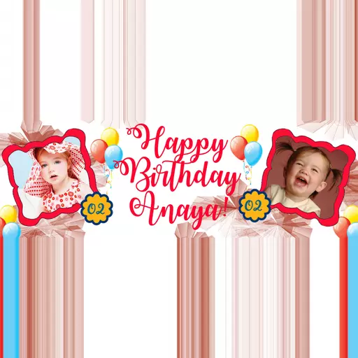Personalised Age Birthday Banner - Upload pictures