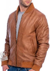 Mens Leather Bombers