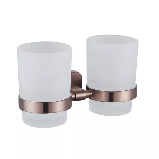 Asti Double Tumbler Holder - Brushed Bronze