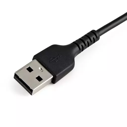 StarTech.com 12inch (30cm) Durable Black USB-A to Lightning Cable - Heavy Duty Rugged Aramid Fiber USB Type A to Lightning Charger/Sync Power Cord - Apple MFi Certified iPad/iPhone 12