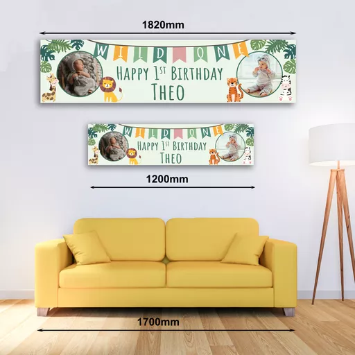 Personalised Banner - Wild One Banner with Photo