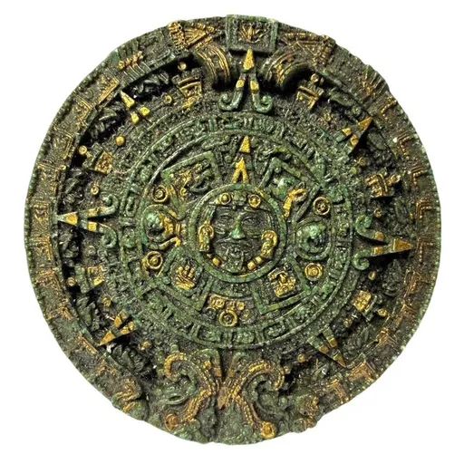Aztec Calendar Plaque (Green and Gold)