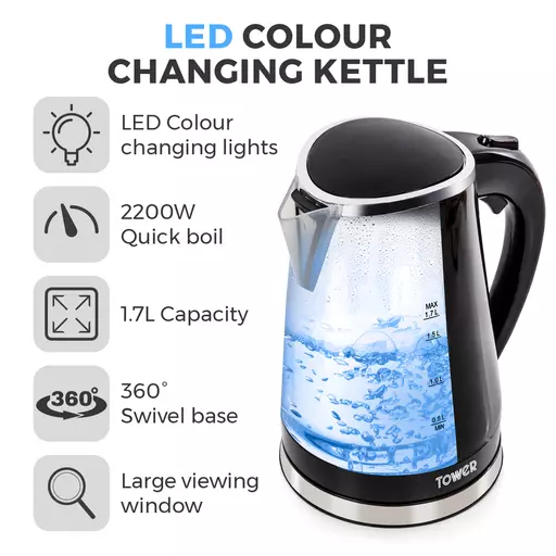 Tower colour sales changing kettle