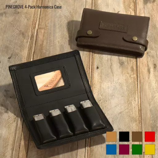 Four-Pack Leather Harmonica Case