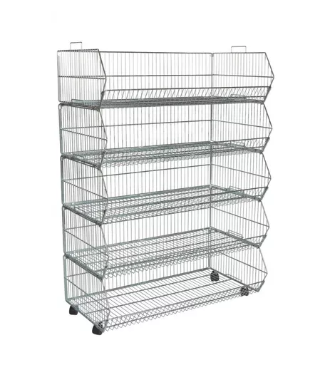 5 Tier Wire Stacking Basket Unit - 1000mm x 540mm