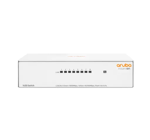 HPE Aruba Networking Aruba Instant On 1430 8G Unmanaged L2 Gigabit Ethernet (10/100/1000) White