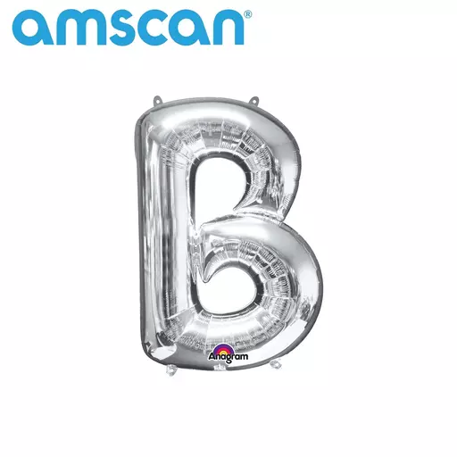 Amscan Buchstaben-Folienballon „N“ – Silber, 16/40 Cm, Selbstschließendes Ventil