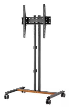 Manhattan TV & Monitor Mount, Trolley Stand (Compact), 1 screen, Screen Sizes: 34-55", Silver, VESA 200x200 to 400x400mm, Max 35kg, Height-adjustable to four levels: 862, 916, 970 and 1024mm, LFD, Lifetime Warranty