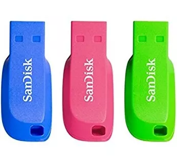 SanDisk Cruzer Blade 16GB USB flash drive USB Type-A 2.0 Blue, Green, Pink