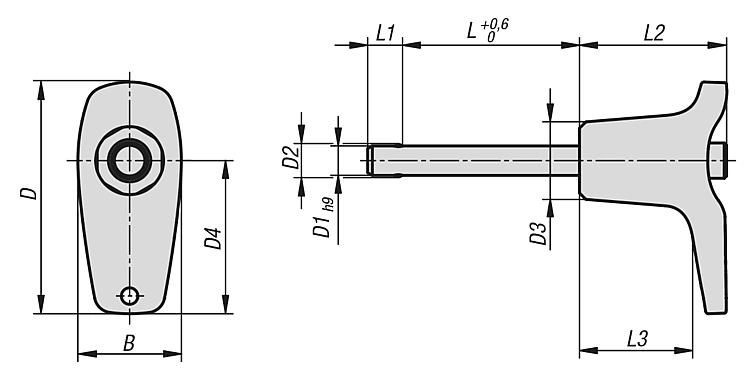 Ball Lock Pin With L Grip. 6mm Pin Diameter. 50mm Clamping Length. Stainless Steel.