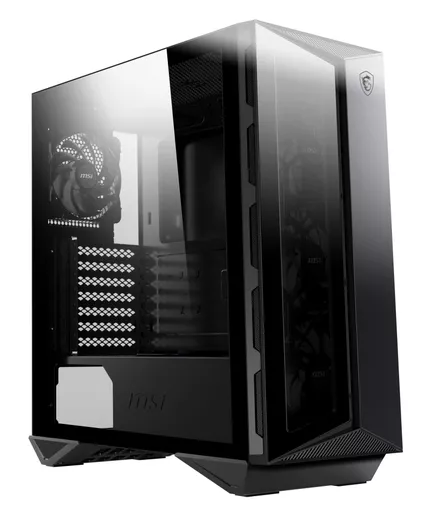 MSI MPG GUNGNIR 110R Mid Tower Gaming Computer Case Black, USB 3.2 Gen2 Type C, 4x 120mm ARGB Fan, Mystic Light Sync, 1 to 6 ARGB Control board, 2x Tempered Glass Panels, ATX, mATX, mini-ITX