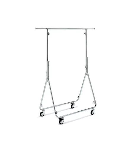 Chrome Folding Reps Clothes Rail - 100mm Wheels